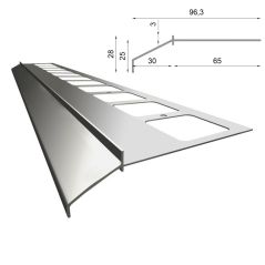 Profil okapowy K100 - do posadzek z płytek ceramicznych (system eco)