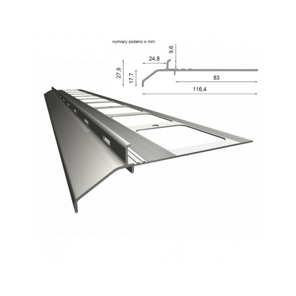 Profil okapowy K20 - do posadzek typu "kamienny dywan" (system simple)