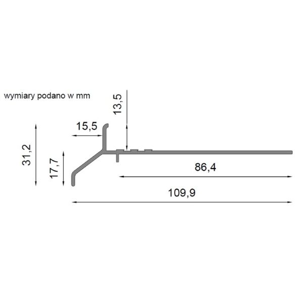 Profil okapowy K30 - do posadzek z płytek ceramicznych (system basic), 5 image